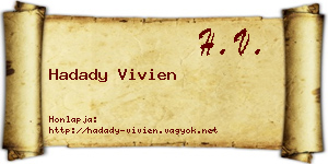 Hadady Vivien névjegykártya